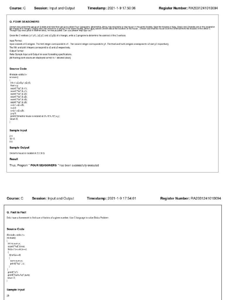 Input and Output - Session 1 | PDF