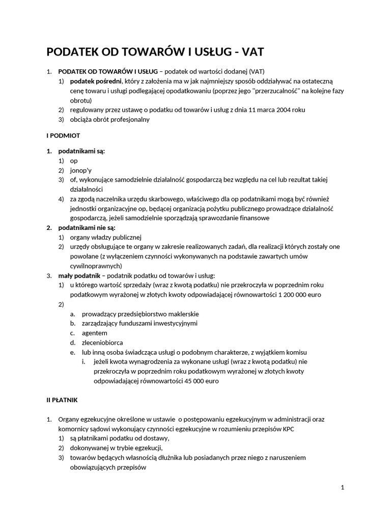 Podatek Od Towarów I Usług | PDF