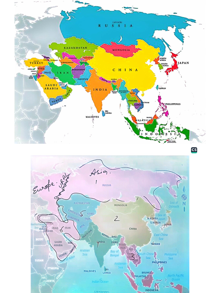 Map of Asia and Its Divisions | PDF