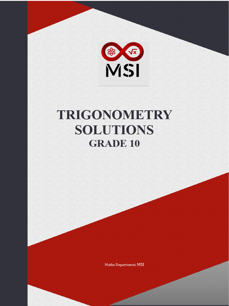 Trigonometry Grade 10 Solutions1 | PDF