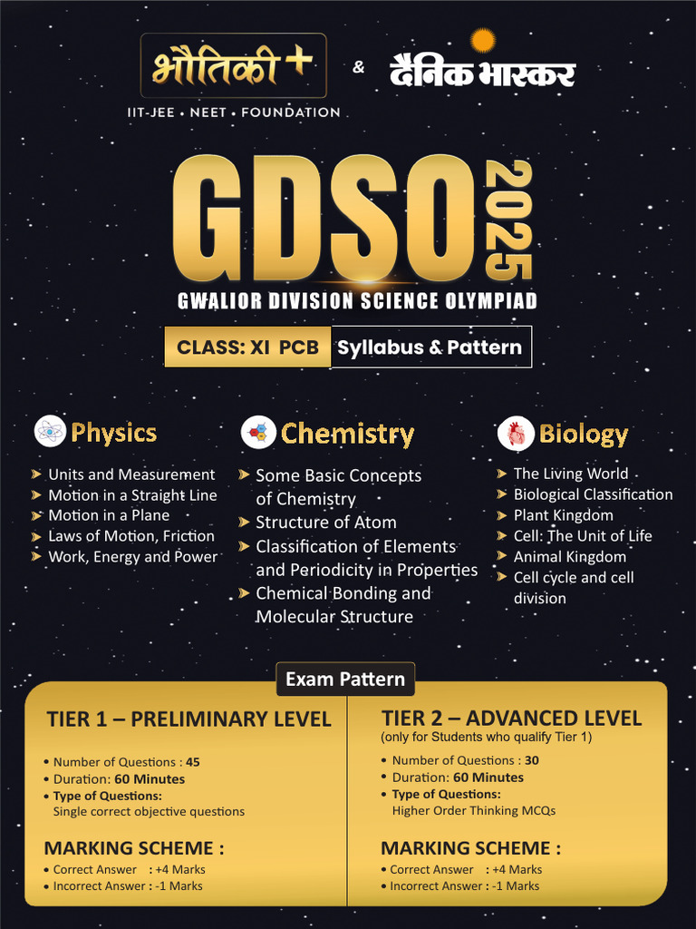 GDSO 2025 Syllabus Overview | PDF | Chemistry | Physical Sciences