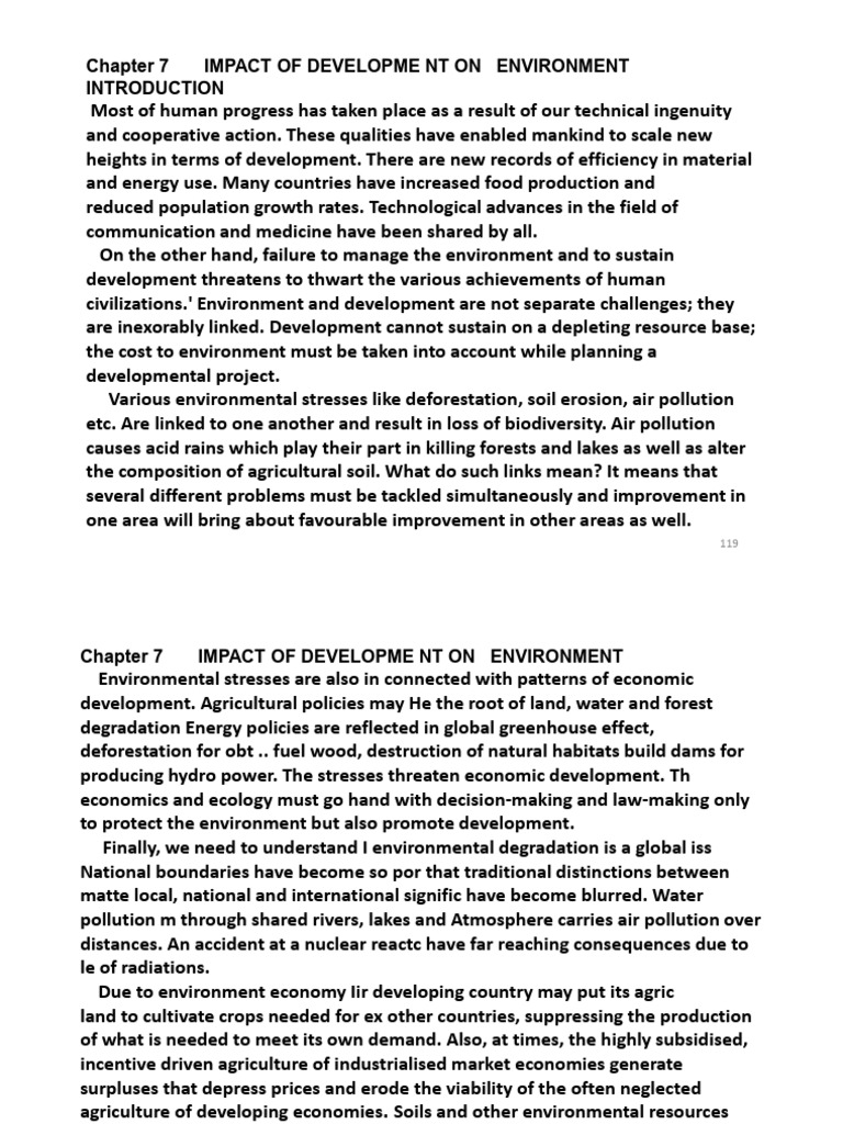 Chapter 7 Impact of Developme NT On Environment | PDF | Pollution | Soil
