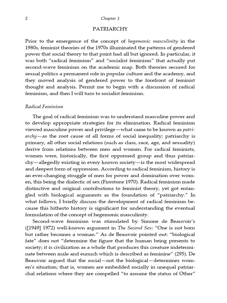 Hegemonic Masculinity | PDF | Patriarchy | Feminism