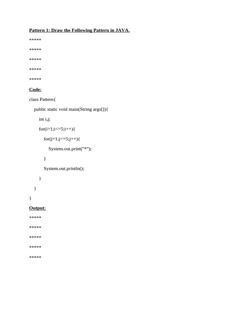 Java Patterns: 20 Examples with Code | PDF | Computer Programming ...