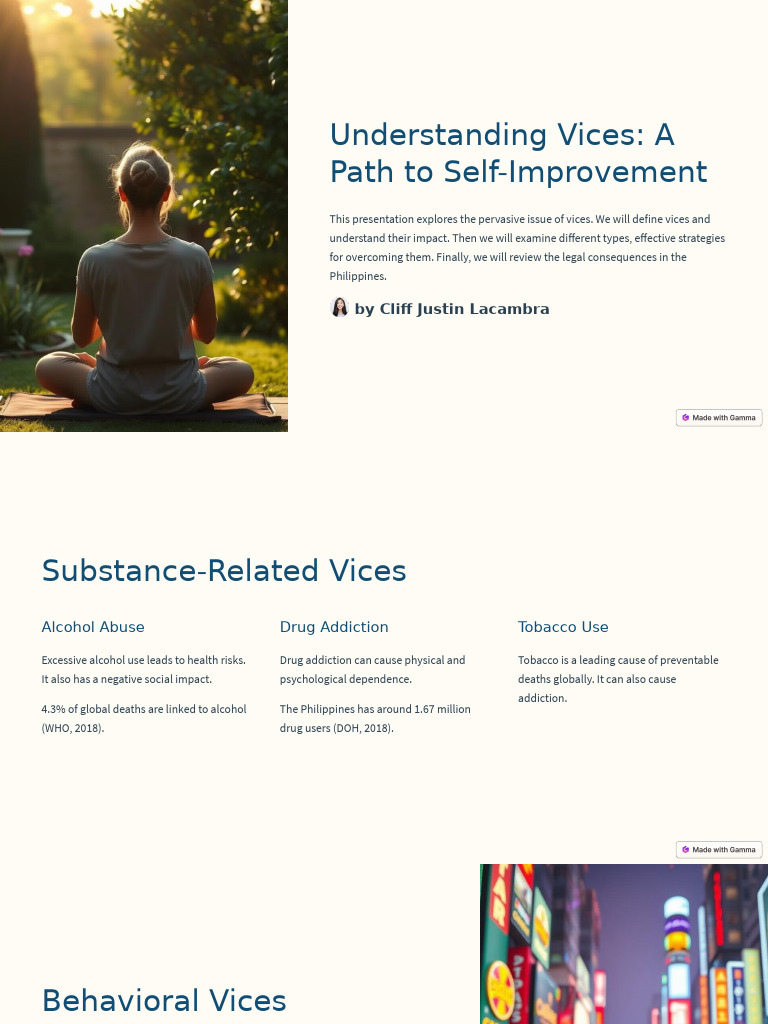 Overcoming Vices for Self-Improvement | PDF | Substance Abuse ...