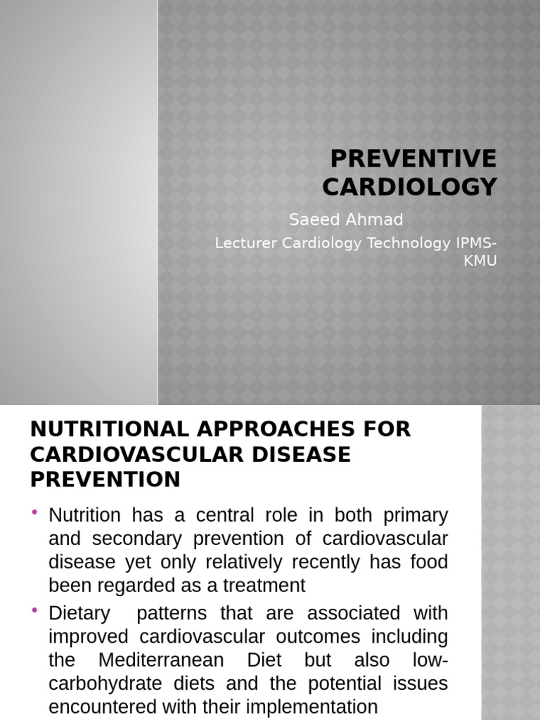 4.nutritional Approaches For Cardiovascular Disease Prevention | PDF ...