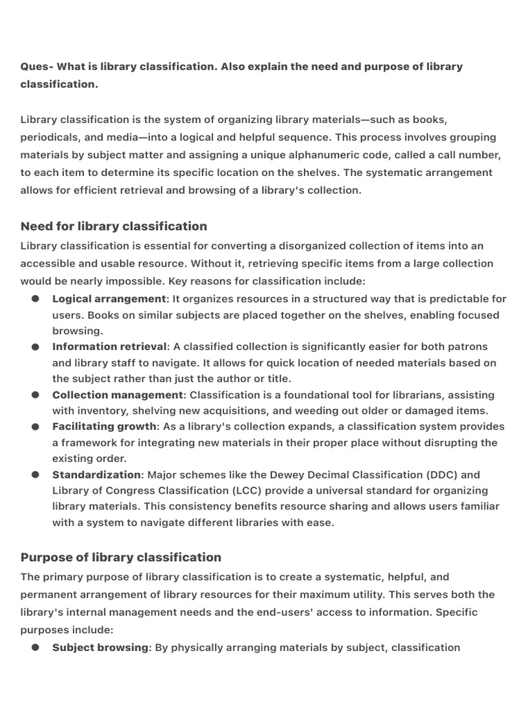 Understanding Library Classification Systems | PDF | Library Science
