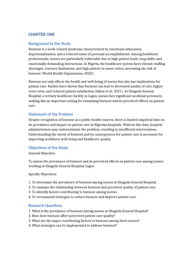 Expanded Chapter One Two With Charts | PDF | Occupational Burnout | Nursing