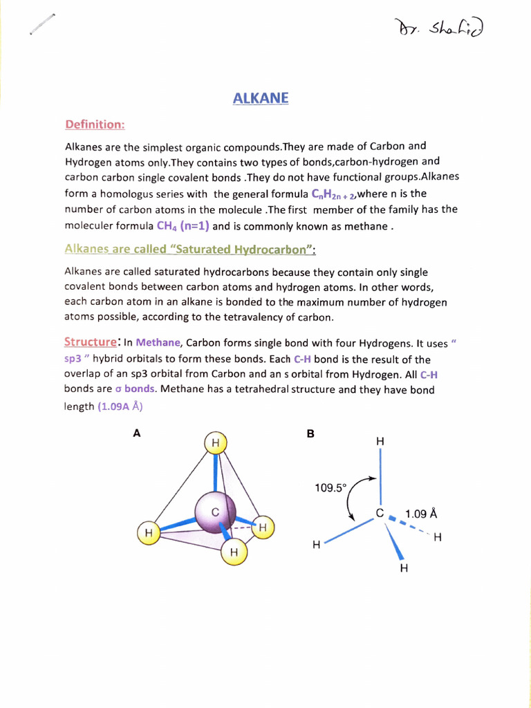 Sohid Sir Alkane Dr. Shahidul Islam Sir | PDF | Alkane | Chemical Bond