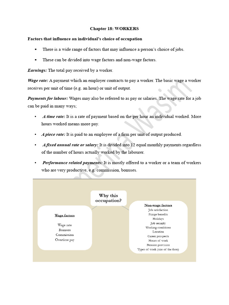Factors Influencing Job Choice and Wages | PDF | Labour Economics ...