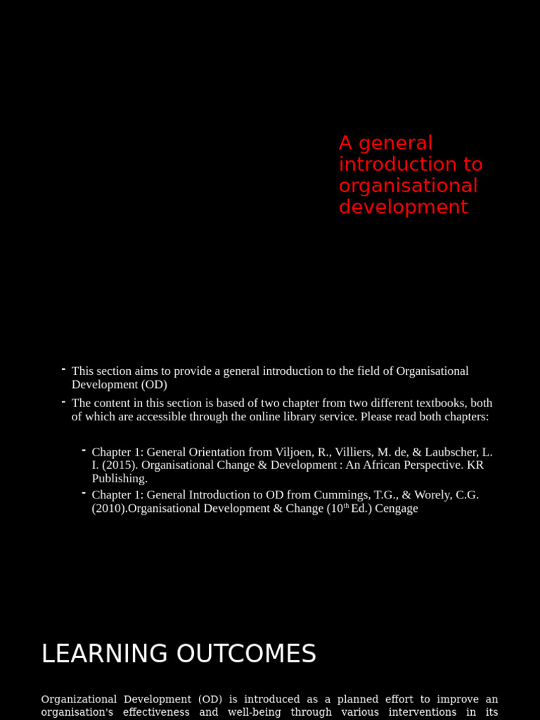 Section 2 A An Introduction To Od | PDF | Organization Development ...