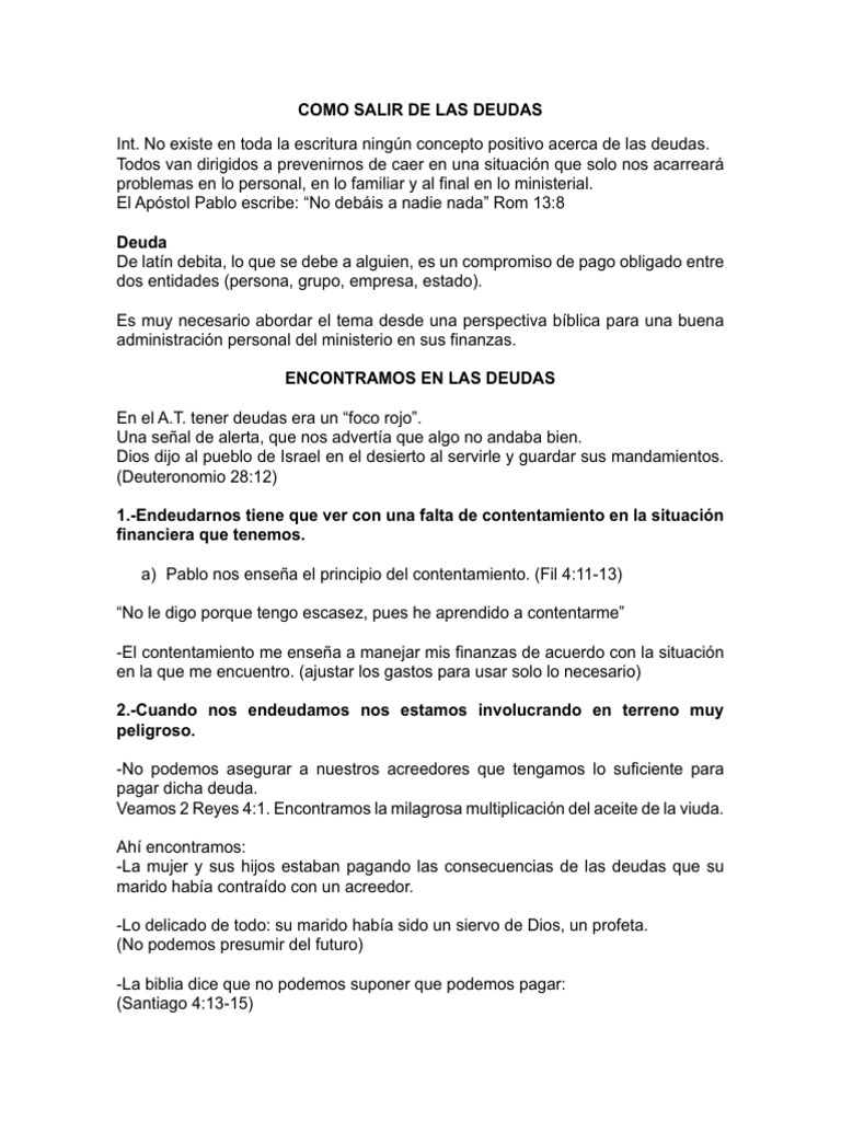 Como Salir de Las Deudas | PDF | Deuda
