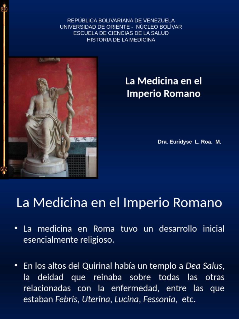 Medicina en el Imperio Romano: Historia y Aportes | PDF | Medicina