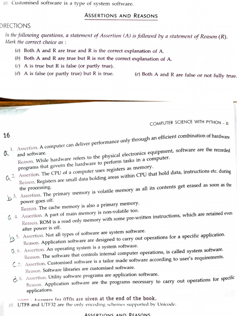 Assertions and Reasons in Computer Science | PDF | Boolean Algebra ...