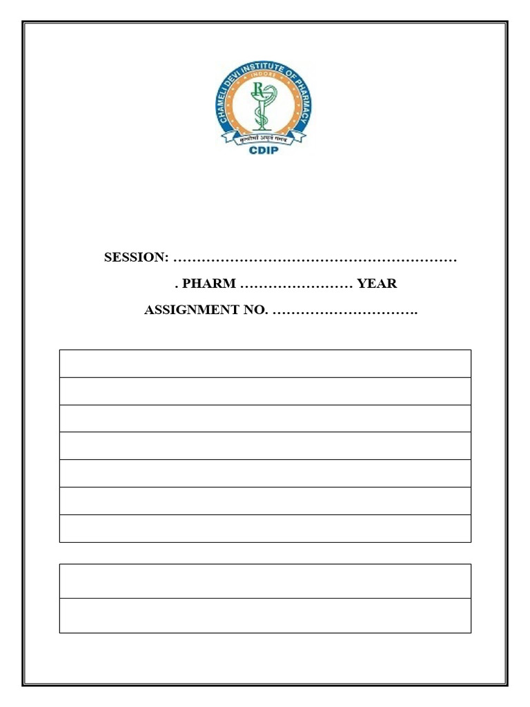 Assignment Submission Format | PDF