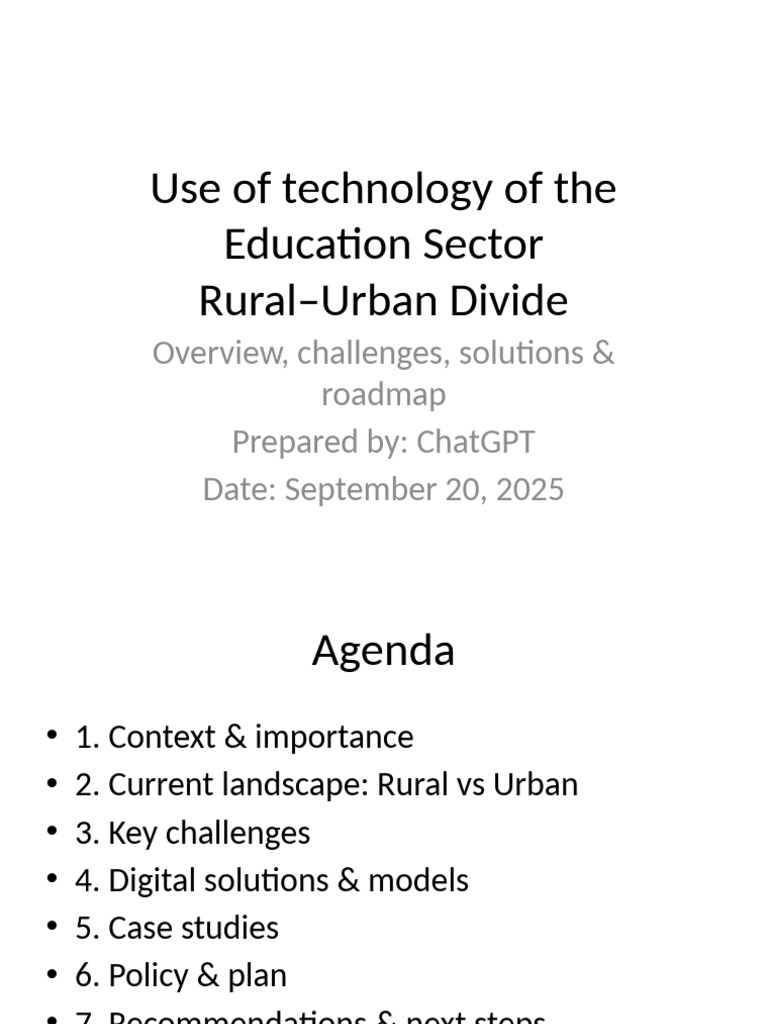 Bridging Rural-Urban Education Gaps | PDF | Educational Technology