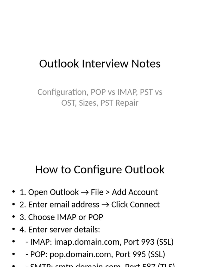 Outlook Configuration and Troubleshooting Guide | PDF