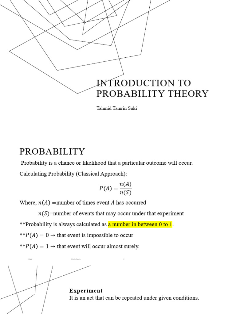 Introduction to Probability Theory | PDF | Probability | Experiment