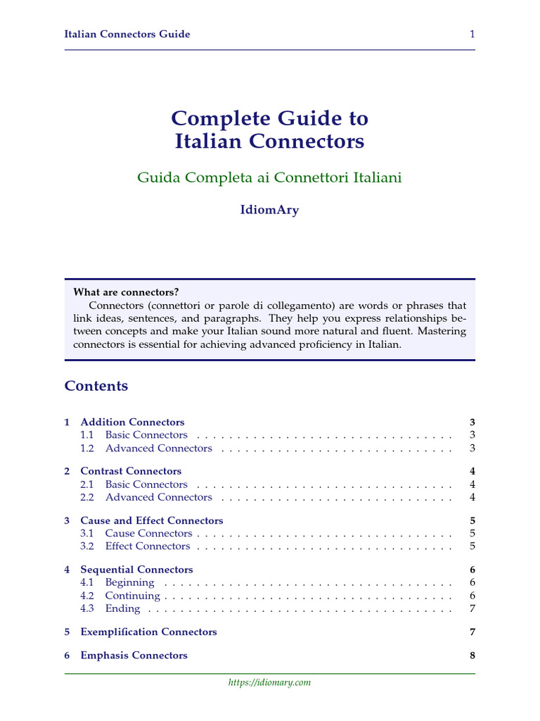 Guide To Italian Connectors | PDF