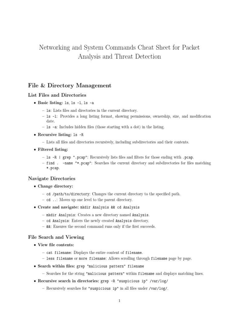 Networking Commands for Packet Analysis | PDF | Port (Computer ...