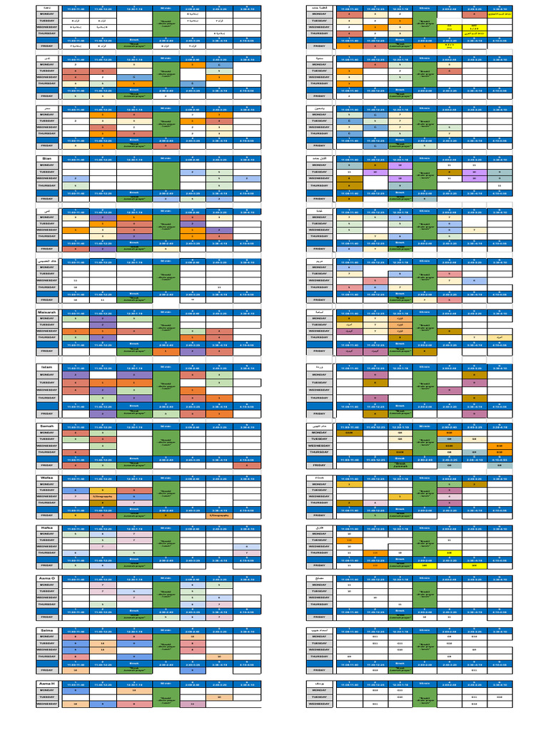 Weekly Schedule with Prayer Breaks | PDF | Abrahamic Religions | Worship