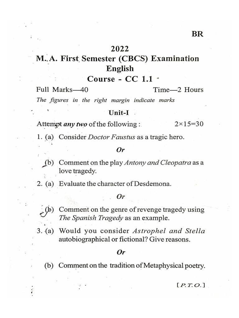 M.A Pyqs 2022 | PDF