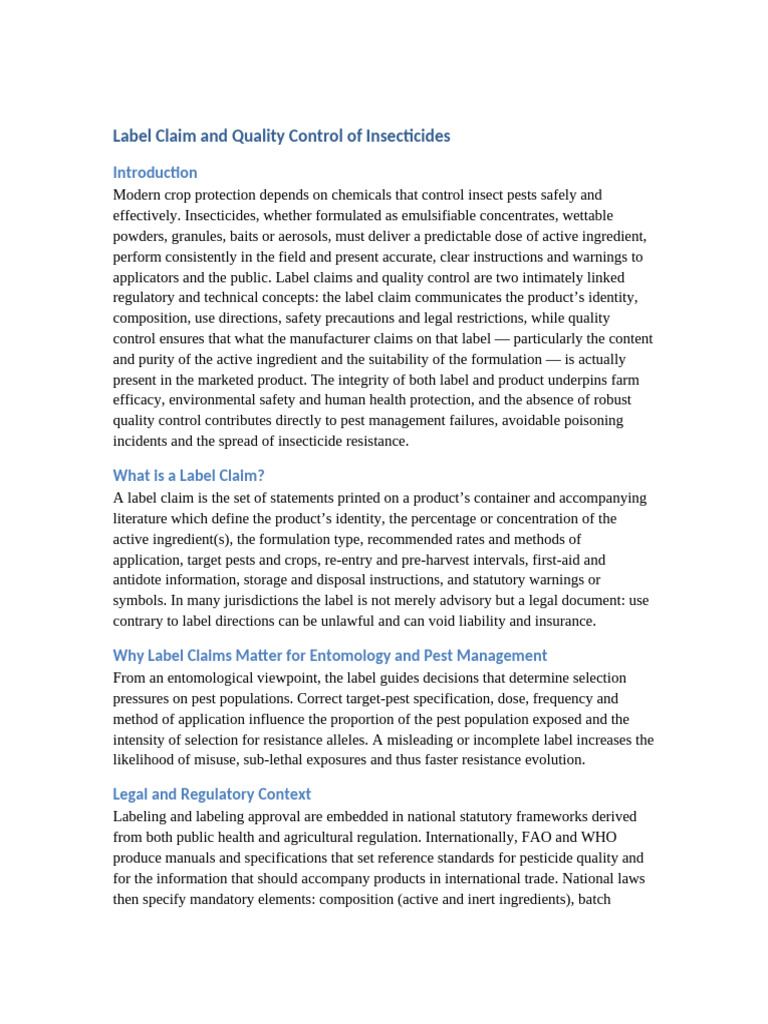 Label_Claim_Quality_Control_Insecticides_Full | PDF | Pest Control ...