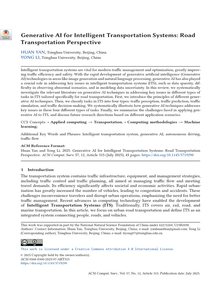 Generative AI in Intelligent Transportation | PDF | Artificial ...