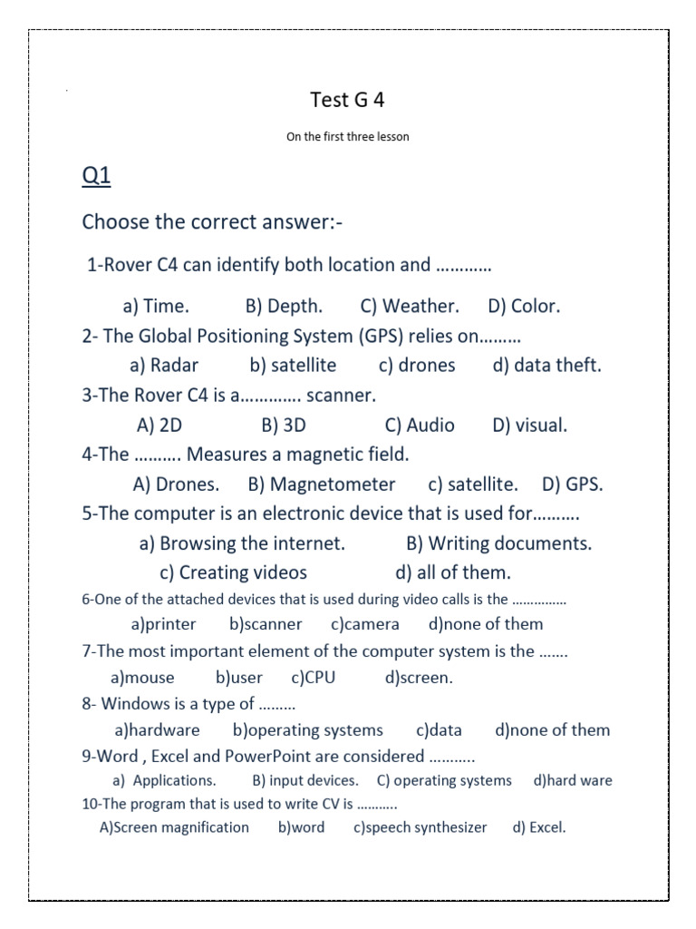 Rover C4 and GPS Basics Quiz | PDF