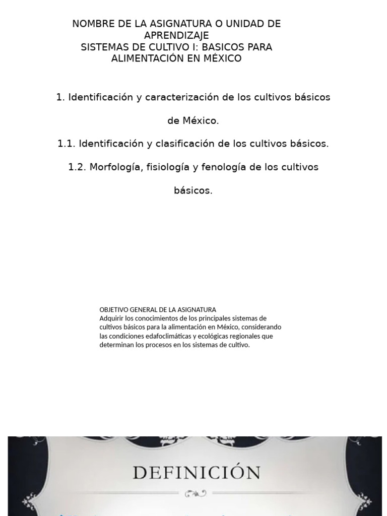 Cultivos Básicos y Sistemas Agrícolas en México | PDF | Agricultura ...