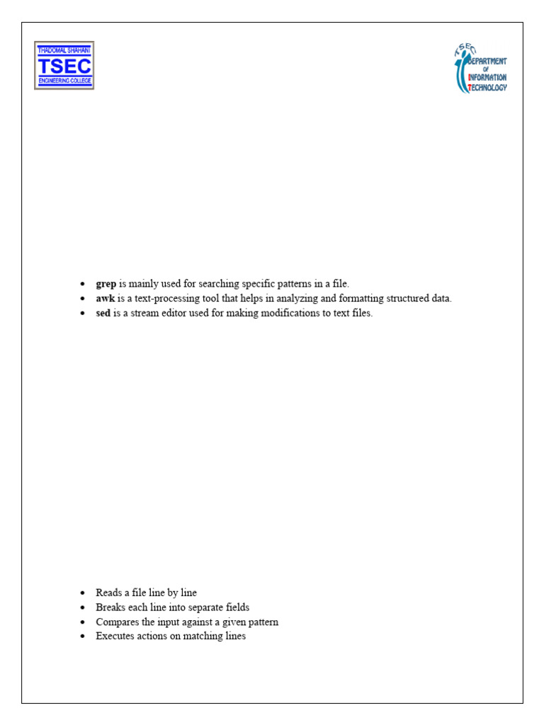 Unix Text Processing: awk, grep, sed Guide | PDF | Computer Programming ...