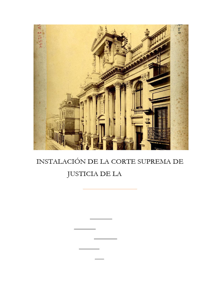 Instalacion de La Corte Suprema de La Justicia de La Nacion | PDF ...