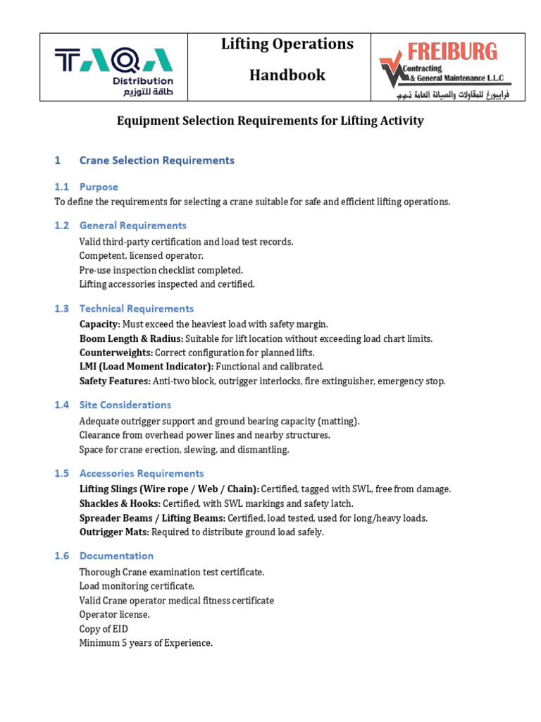 Lifting Operations Equipment Selection Guide | PDF | Forklift | Crane ...