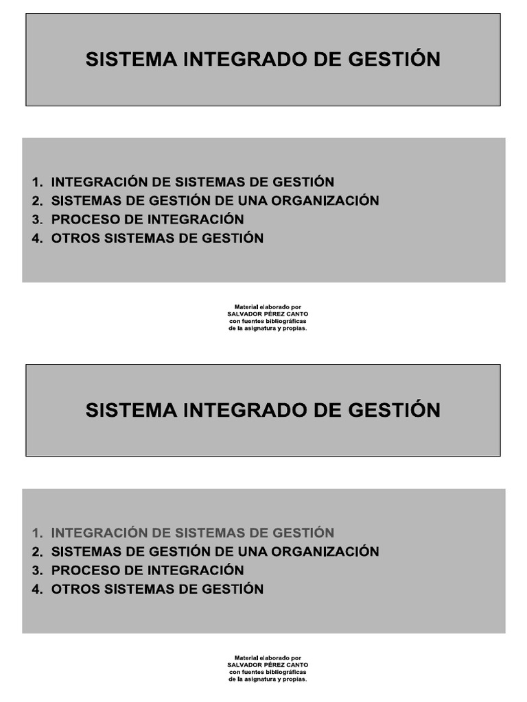 Sistema Integrado de Gestión | PDF