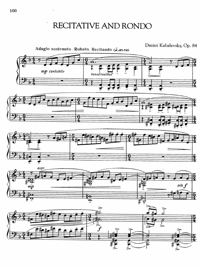 Recitative and Rondo, Op. 84 (Kabalevsky) | PDF