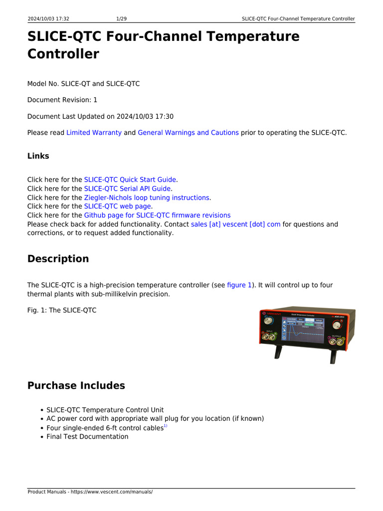 SLICE-QTC Four-Channel Temp Controller | PDF | Input/Output ...