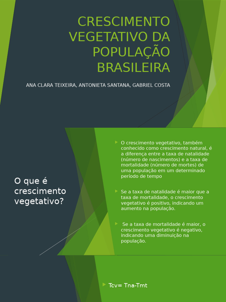 Crescimento Vegetativo Da População Brasileira | PDF | Crescimento ...