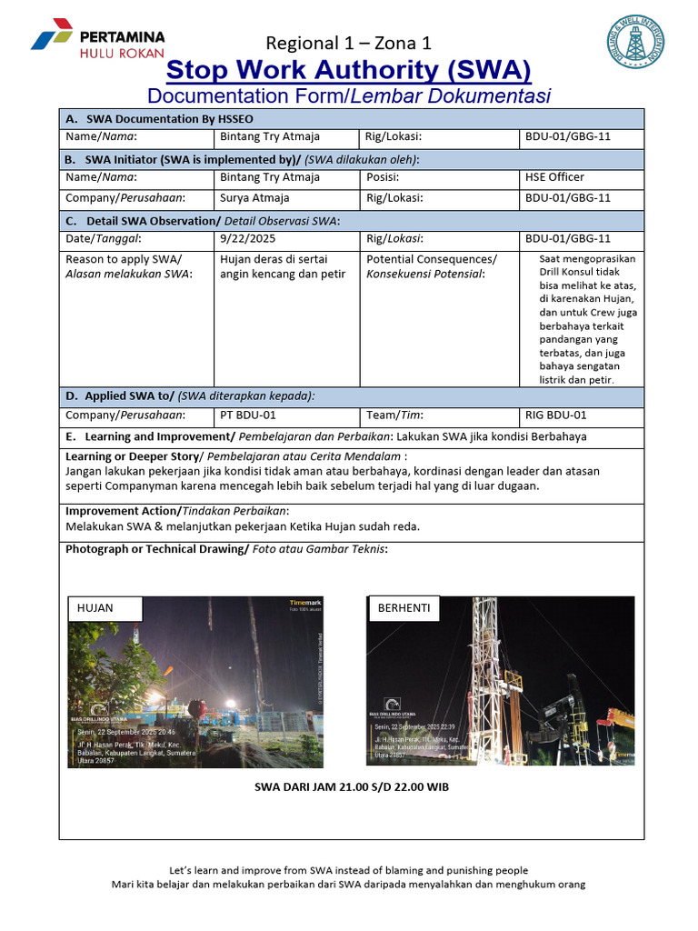 SWA: Pembelajaran dari Penghentian Kerja | PDF