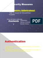 Security Measures: (Biometrics, Authetications)