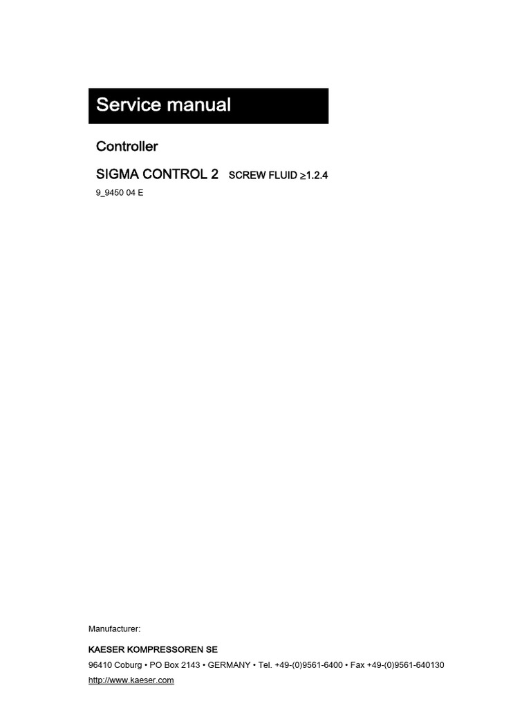 Sigma Control 2 | PDF | Valve | Menu (Computing)