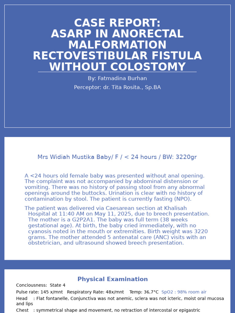 ASARP for Rectovestibular Fistula Repair | PDF | Rectum | Gastroenterology