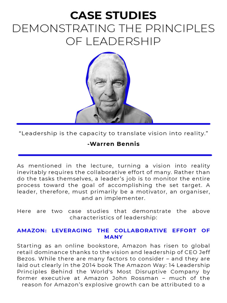 Demonstrating The Principles of Leadership: Case Studies | PDF ...