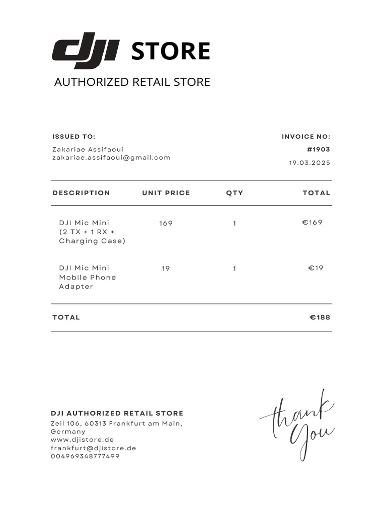Facture Dji Store | PDF