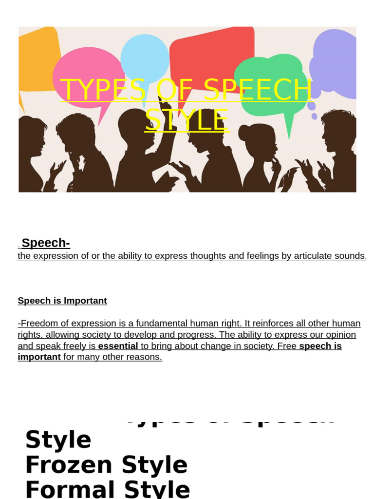 Types of Speech Styles Explained | PDF