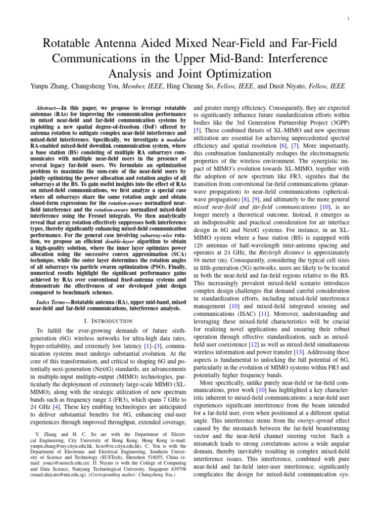 Gallery Detail: Rotatable Antenna Aided Mixed Near Field And Far Field Communications