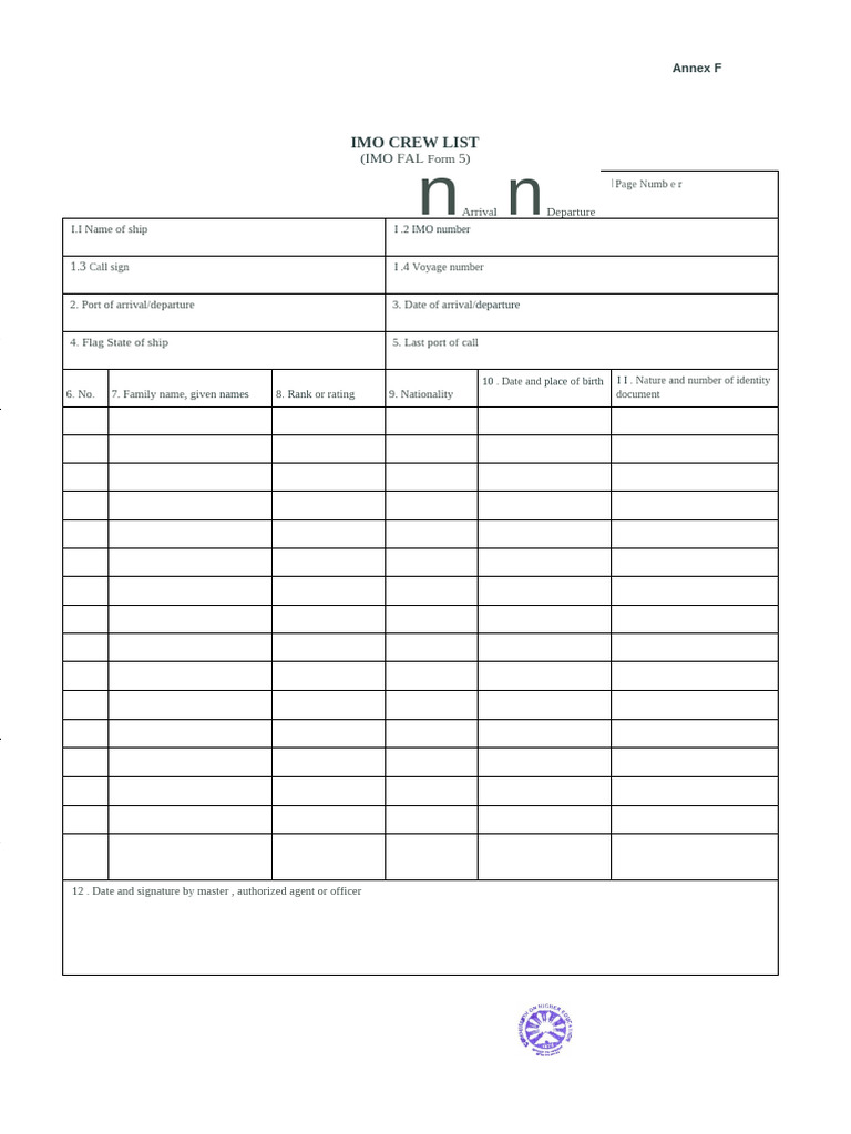 IMO Crewlist | PDF