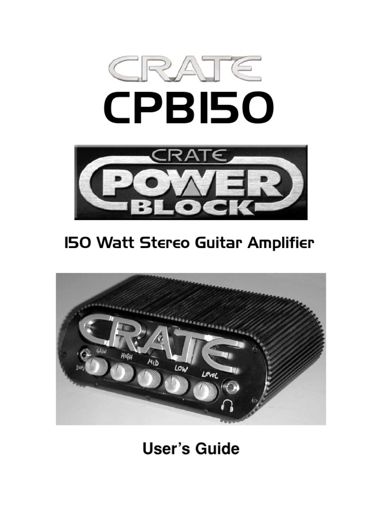 Crate Power Block Manual | PDF | Loudspeaker | Sound Recording