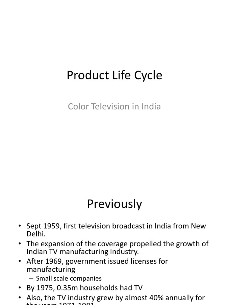 Product Life Cycle PDF Sony Television