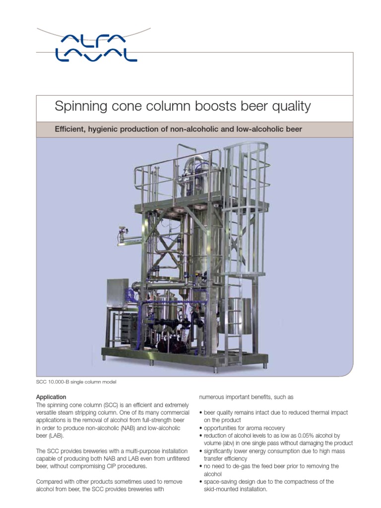 Spinning Cone Column for Beer Dealcoholization | PDF | Beer | Liquids
