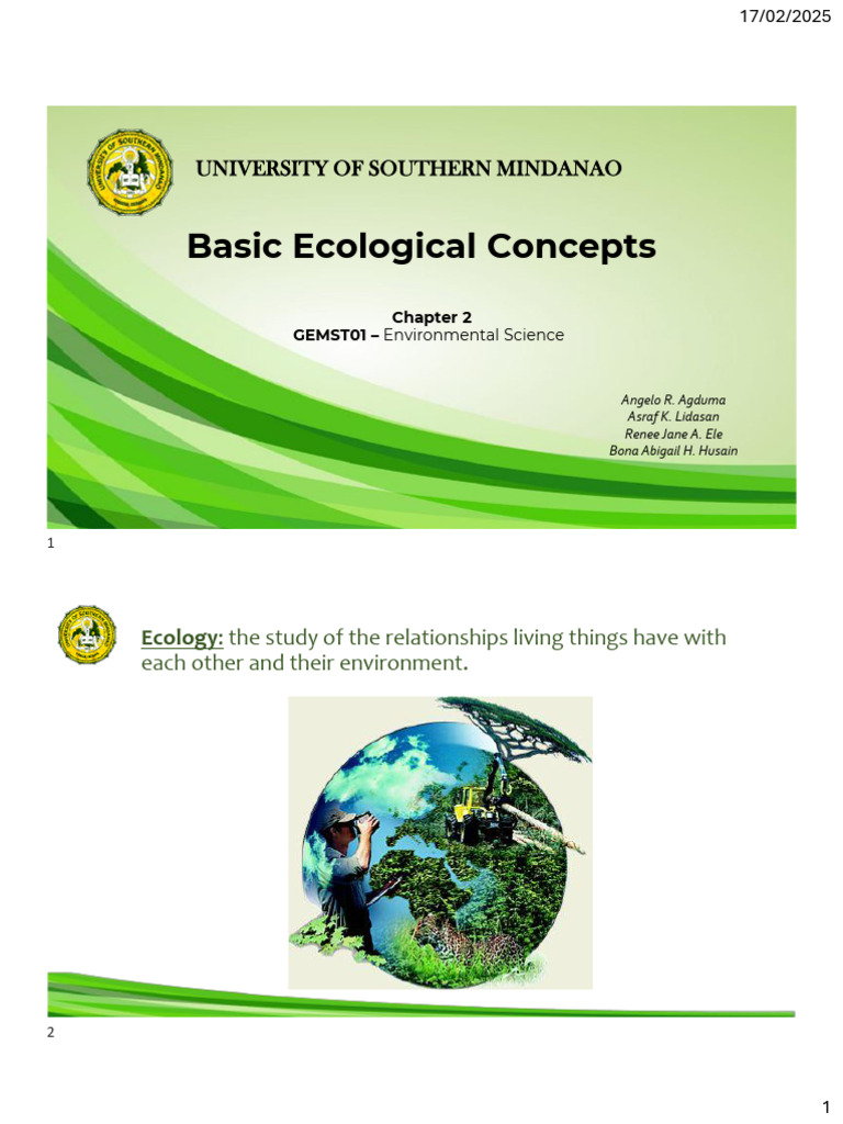 GEMST01 Chapter 2 - Basic Ecological Concepts | PDF | Mangrove | Food Web